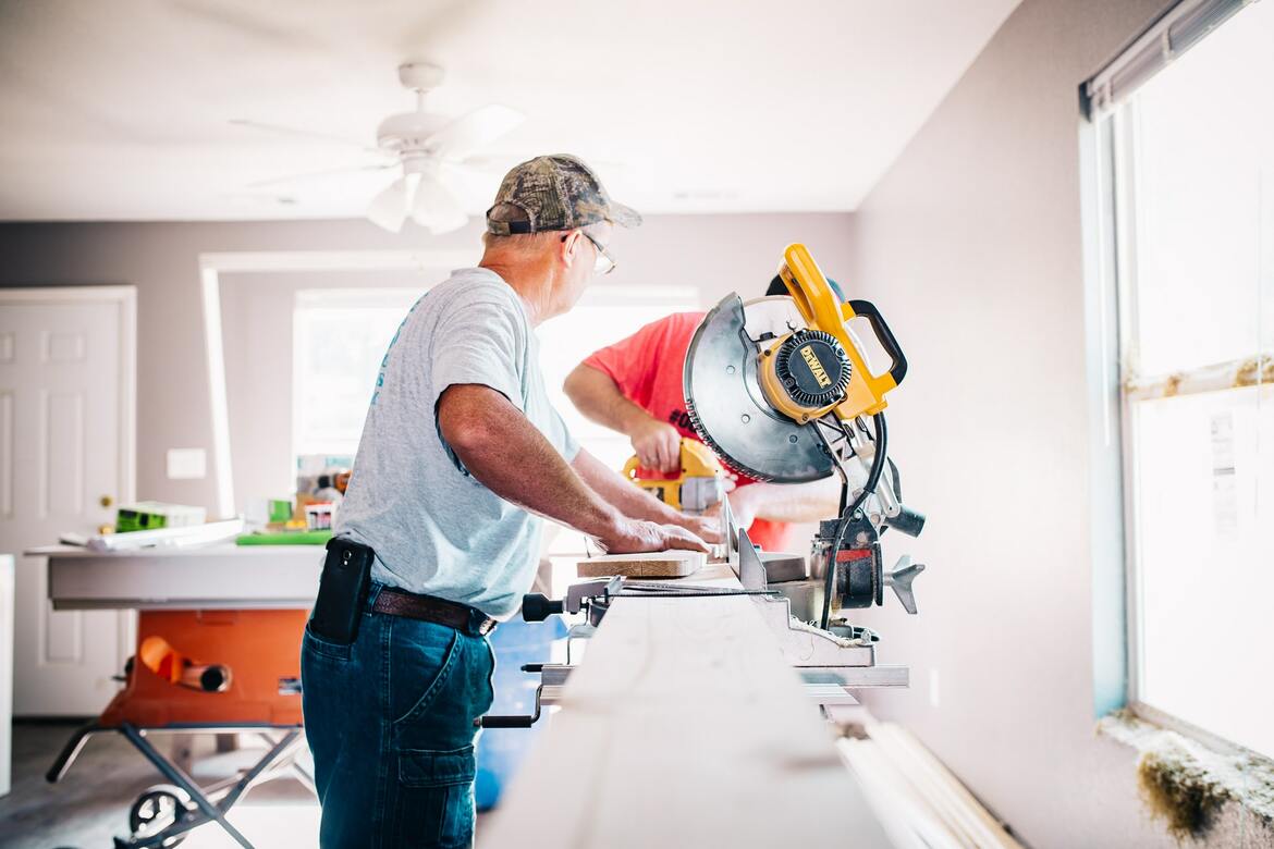 Contractor working on flip house